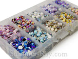 Rhinestones 5mm AB Mixed Color in Storage Box - 3000 pieces