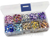 Rhinestones 5mm AB Mixed Color in Storage Box - 3000 pieces
