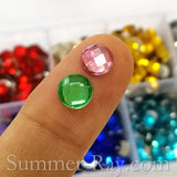Rhinestones 6mm Globe Cut Mixed Color in Storage Box - 1000 pieces