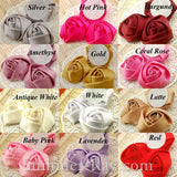 Miniature Satin Roses 15mm 20mm 30mm 38mm 45mm - 25 pieces
