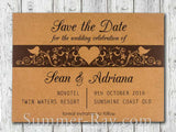 Personalized Kraft Forever Love Save the Date Card with Envelope