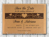 Personalized Kraft Forever Love Save the Date Card with Envelope