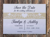 Personalized White Forever Love Save the Date Card with Envelope