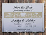 Personalized White Forever Love Save the Date Card with Envelope