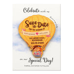 Personalized Wooden Save the Date Fridge Magnet Wedding Invitation with Cards & Envelopes