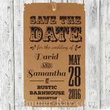 Personalized Retro Design Kraft Save the Date Tags with Envelopes