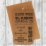 Personalized Retro Design Kraft Save the Date Tags with Envelopes