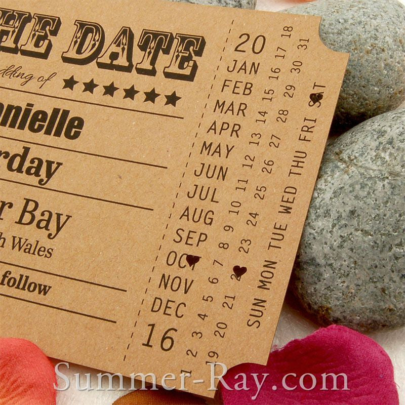 80-Pack, 2” Kraft Save The Date Stickers, Rustic Save The Date