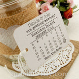 Personalized Calendar White Save the Date Tags with Envelopes