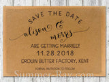 Personalized Kraft Modern Rustic Save the Date Card with Envelope