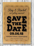 Personalized Kraft Vintage Lace Save the Date Card with Envelope