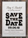 Personalized White Vintage Lace Save the Date Card with Envelope