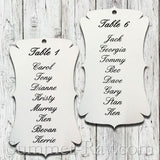 Personalized White Antique Violin Seating Plan Tag