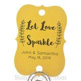 Personalized Let Love Sparkle Little Violin with Leaves Wedding Sparkler Tags