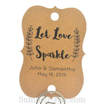 Personalized Let Love Sparkle Little Violin with Leaves Wedding Sparkler Tags