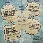 Personalized Let Love Sparkle Cream Wedding Sparkler Tags