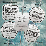 Personalized Let Love Sparkle White Wedding Sparkler Tags