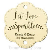 Personalized Let Love Sparkle Scallop Wedding Sparkler Tags