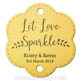 Personalized Let Love Sparkle Scallop Wedding Sparkler Tags