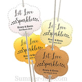 Personalized Let Love Sparkle Scallop Wedding Sparkler Tags