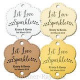 Personalized Let Love Sparkle Scallop Wedding Sparkler Tags