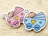 Wooden Baby in Pram - 20 or 100 pieces