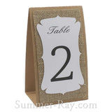 Handmade Kraft Burlap White Double Sided Table Number