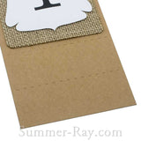 Handmade Kraft Burlap White Double Sided Table Number