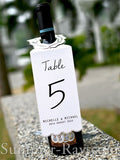 Personalized Wine Bottle Floral White Table Number