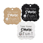50pcs Elegant Square Take Home S'More Fun Birthday Baby Shower Bridal Shower Wedding Party Favor Gift Tags