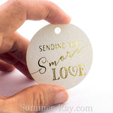 Gold Foil Hot Stamping S'More Love Round Favor Tags