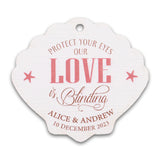 Personalized Wedding Gift Tags Our Love is Blinding Beach Themed Wedding Seashell Favor Tags