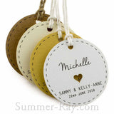 Individually Personalized Guest Names Round Favor Tags