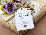 50pcs Thank You for Celebrating with Us White Wedding Favors Gift Tags