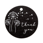Round Thank You Favors Tags Wedding Gift Tags with White Printing
