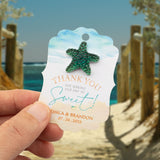 Personalized 50pcs Beach Theme Thank You for Making Our Day so Sweet Wedding Favor Gift Tags with Mixed Color Starfish Rhinestone