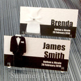 Personalized Tuxedo and Gown Place Card with Acrylic Stand - 20 to 120 pieces