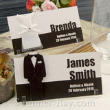 Personalized Tuxedo and Gown Place Card with Acrylic Stand - 20 to 120 pieces