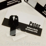 Personalized Tuxedo and Gown Place Card with Acrylic Stand - 20 to 120 pieces