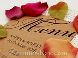 Personalized Wedding Kraft Menu