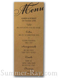 Personalized Wedding Kraft Menu