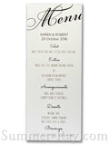 Personalized Wedding White Menu