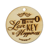 Wooden Love is The Key to Happiness Gift Tags Wedding Thank You Tags