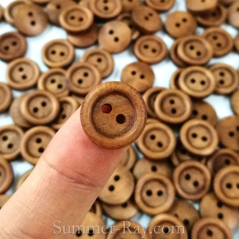 2-Eye Wooden Buttons 10 mm