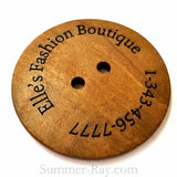 2-Eye Personalized Wooden Engraved Buttons 60 mm