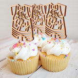 Wooden Baby Shower Cupcake Topper Cupcake Muffin Decoration