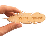 Personalized Wooden Feather Place Card