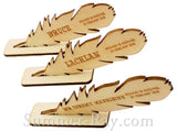 Personalized Wooden Feather Place Card