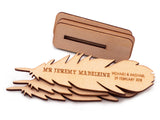 Personalized Wooden Feather Place Card