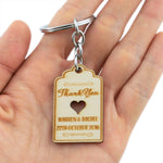 Personalized Engraved Unfinished Wooden Wedding Favor Key Chain
